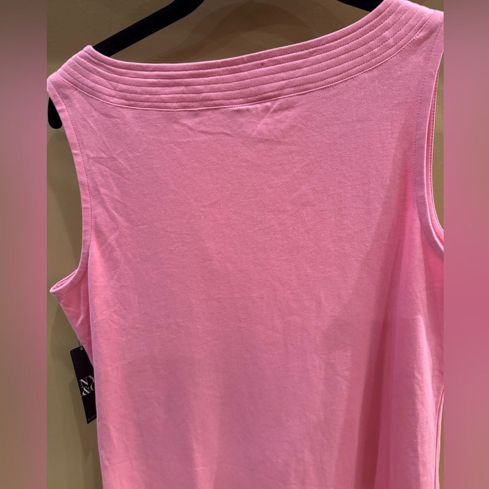 New York & Company Pink Sleeveless Dress Pullover Mini Cotton Size L :NWT - Picture 5 of 12